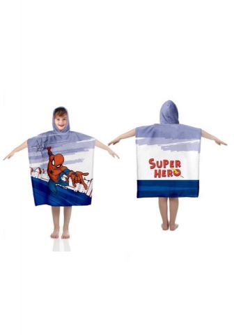 PONCHO PLAYA SPIDERMAN 55*110