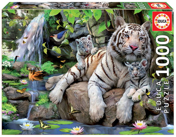 PUZZLE 1000 PZAS  TIGRES BLANCOS DE BENGALA EDUCA