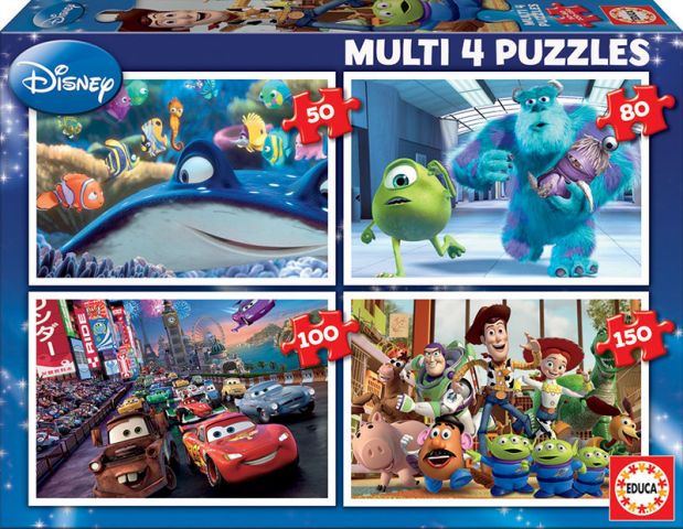 MULTI PUZZLE PIXAR  4 X 50,80,100,150