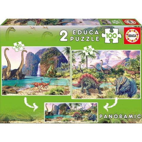 PUZZLE 2X100 PZAS DINOSAURIOS EDUCA