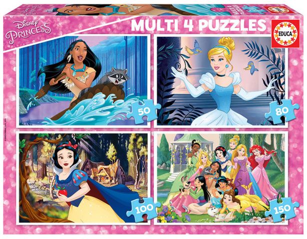 MULTI 4 PUZZLE PRINCESAS DISNEY EDUCA