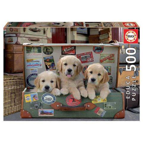 PUZZLE 500 PZAS CACHORROS EN EL EQUIPAJE EDUCA