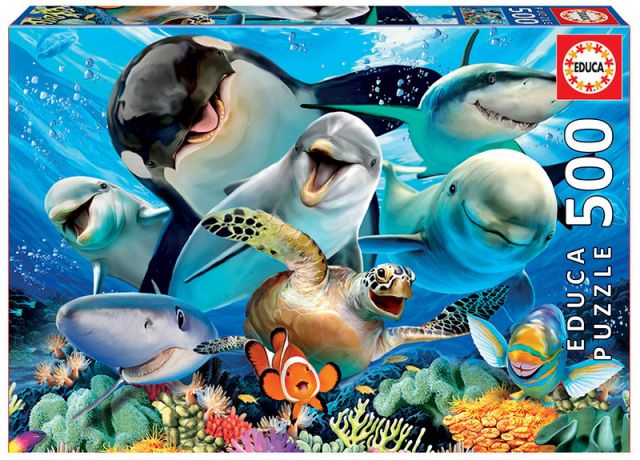 PUZZLE 500 PZAS SELFIE BAJO EL AGUA EDUCA