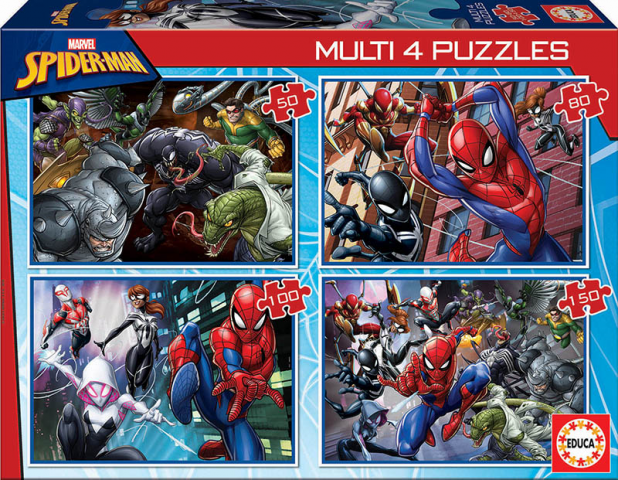 MULTI 4 PUZZLES  ULTIMATE SPIDERMAN EDUCA