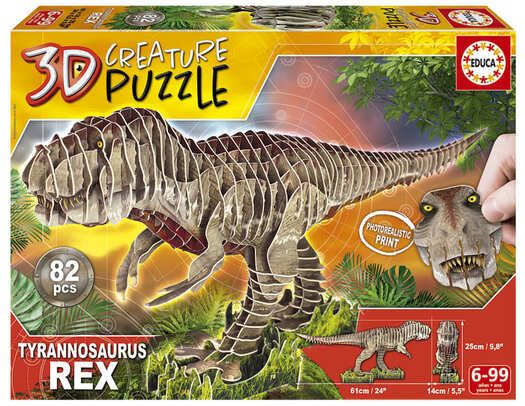 PUZZLE T-REX 3D 82 PZAS  EDUCA 