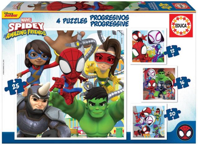 PUZZLE PROGRES. SPIDEY 12-16-20-25 EDUCA