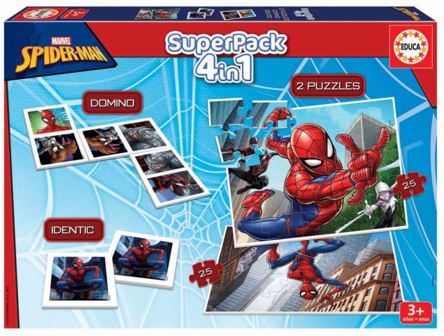 SUPER PACK 4 EN 1 SPIDERMAN EDUCA