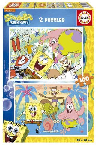 PUZZLE 2 X 100  PZAS BOB ESPONJA EDUCA