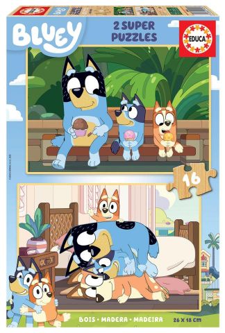 PUZZLE 2X16 PZAS BLUEY MADERA EDUCA