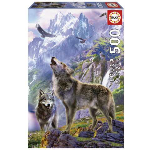 PUZZLE 500 PZAS LOBOS EN LAS ROCAS EDUCA