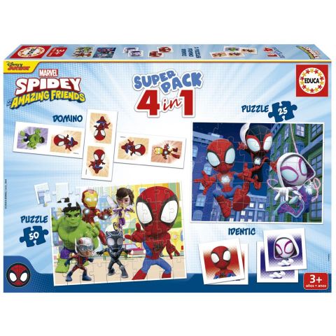 SUPER PACK 4 EN 1 SPIDEY AND FRIENDS EDUCA