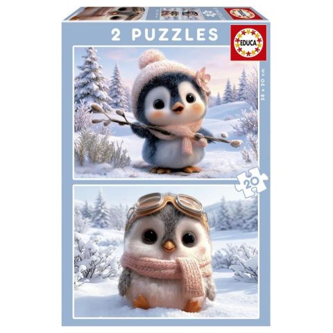 PUZZLE 2X20 PZAS PINGUINOS ADORABLES EDUCA