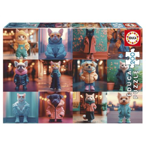 PUZZLE 200 PZAS ANIMALES DE MODA EDUCA