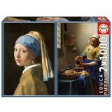 PUZZLE 2X1000 PZAS VERMEER JOVEN PERLA+LECHERA EDU