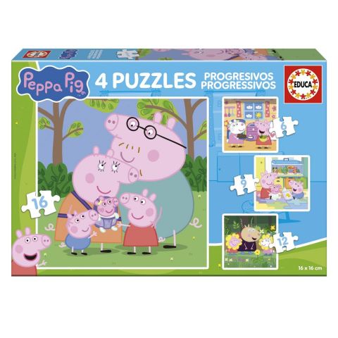 PUZZLE PROGRESIVO 6-9-12-16  PEPPA PIG NEW EDUCA