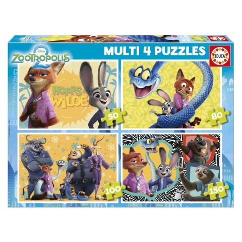 MULTI 4 PUZZLES ZOOTROPOLIS 2 50+80+100+150 EDUCA