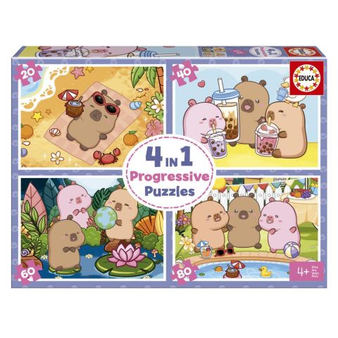 PUZZLE 4 EN 1 CAPIBARAS PROGRESIVOS EDUCA