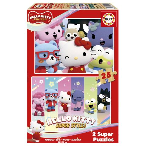 PUZZLE 2X25 PZAS HELLO KITTY & FRIENDS MADERA EDUC