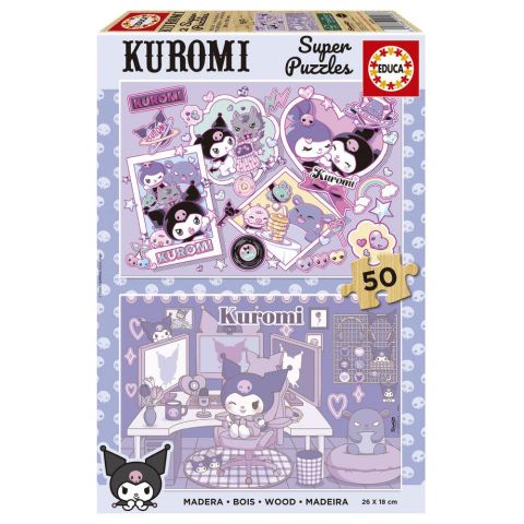 PUZZLE 2X50 PZAS HELLO KITTY KUROMI MADERA EDUCA