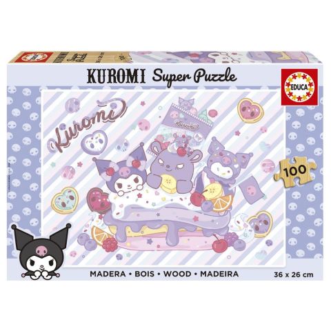PUZZLE 100 PZAS HELLO KITTY KUROMI  MADERA EDUCA