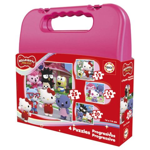 PUZZLE HELLO KITTY MALETA 12-16-20-25 EDUCA