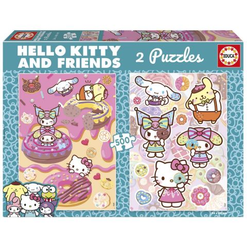 PUZZLE 2X500 PZAS HELLO KITTY & FRIENDS EDUCA