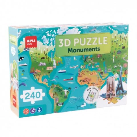 PUZZLE MONUMENTOS MUNDO 3D MAGNÉTICO 240 PZAS APLI