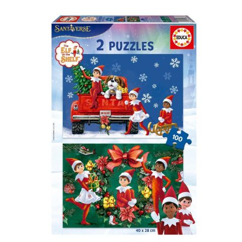 PUZZLE 2X100 PZAS ELF ON THE SHELF EDUCA