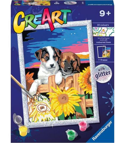 CREART : CACHORROS  PINTA POR NÚMEROS RAVENSBURGUE