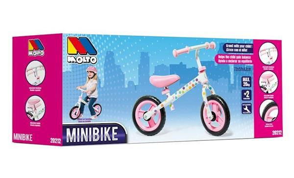 BICI SIN PEDALES ROSA CON TOPITOS MOLTO