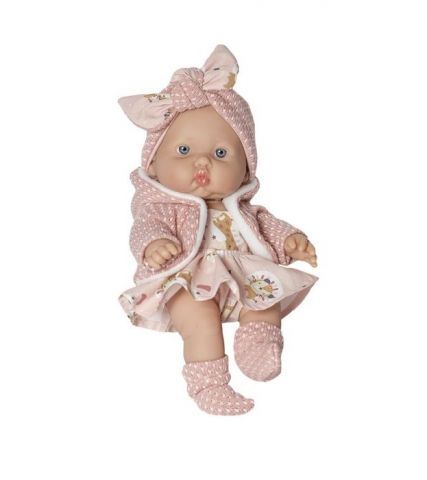 BEBÉ GORDITO NIÑA 30 CM CON CHAQUETA ROSA TOYS