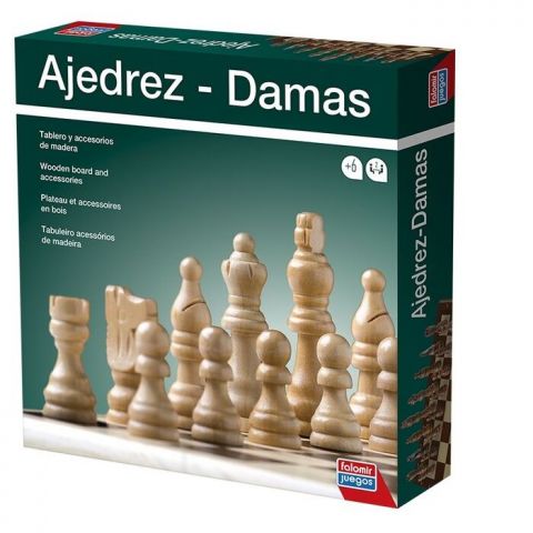 AJEDREZ-DAMAS C/ ACCS. MADERA FALOMIR