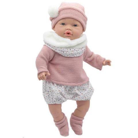 MUÑECA DANIELA LLORONA 40 CM CON BUFANDA ROSA TOYS