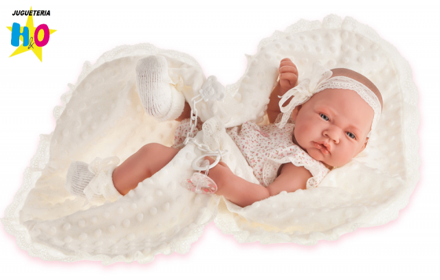 MUÑECA RECIEN NACIDA MANTITA BEIGE 42 CM