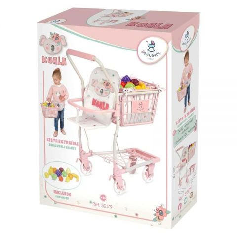 CARRO DE COMPRA CON PORTABEBE KOALA DECUEVAS TOYS