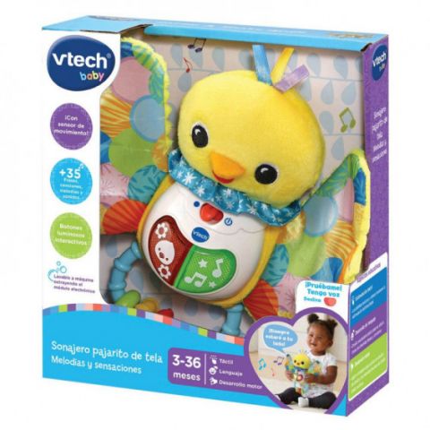 SONAJERO PAJARITO DE TELA MELODÍAS Y SENS. VTECH