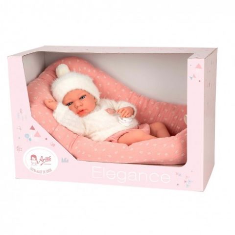BEBÉ ANDIE 40 CM C/PESO Y COJÍN ROSA ELEGANCE ARIA