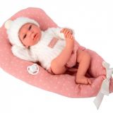 BEBÉ ANDIE 40 CM C/PESO Y COJÍN ROSA ELEGANCE ARIA