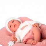 BEBÉ ANDIE 40 CM C/PESO Y COJÍN ROSA ELEGANCE ARIA