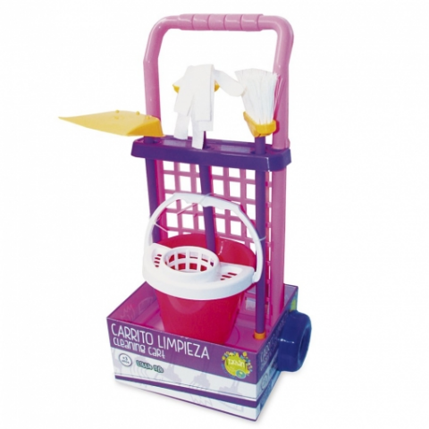 CARRITO DE LIMPIEZA ROSA