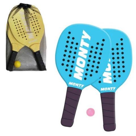 SET 2 PALAS +PELOTA DE MADERA MONTY