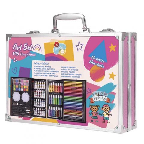 MALETÍN ARTIST ALUMINIO ROSA 145 PZAS TACHÁN