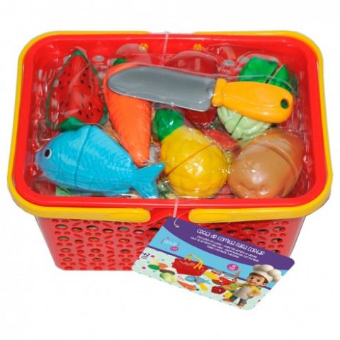 CESTA CON COMIDAS PARA CORTAR TACHÁN