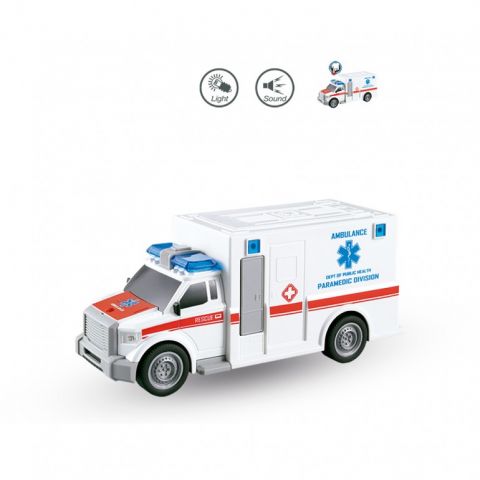AMBULANCIA LUZ Y SONIDO HÉROES DE CIUDAD 1:16 TACH