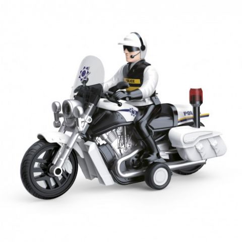 MOTO DE POLICÍA 1:16 LUZ SONIDO HÉROES DE CIUDAD