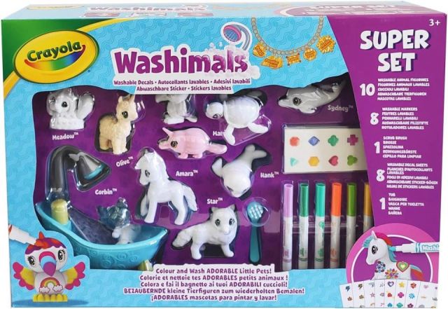 WASHIMALS 10 MASCOTAS PARA COLOREAR Y LAVAR CRAYOL