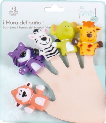 SET MARIONETAS DE BAÑO ANIMALES DE LA SELVA TACHAN
