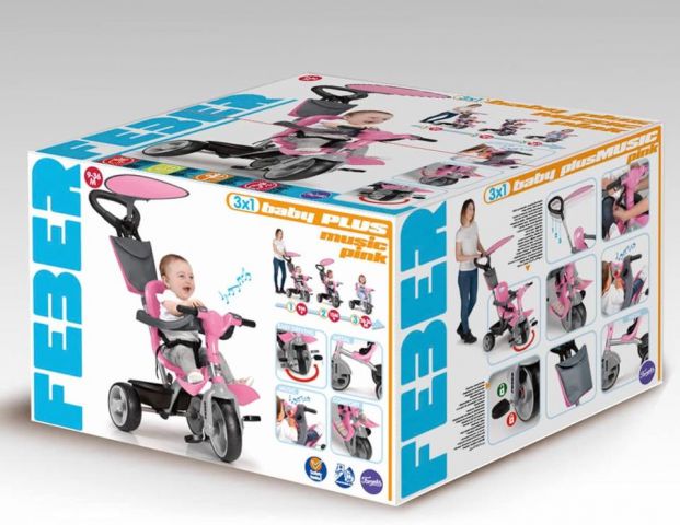 TRICICLO BABY PLUS MUSIC ROSA FEBER