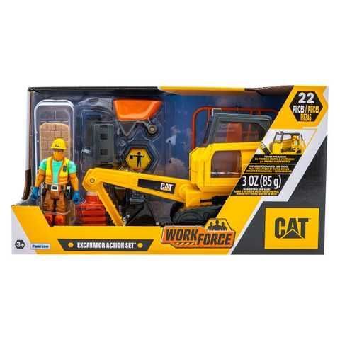EXCAVADORA CON FIGURA Y ACCESORIOS CAT FUNRISE