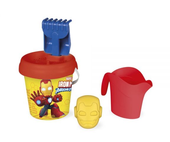 CUBO IRON MAN MOLDES Y REGADERA SMOBY